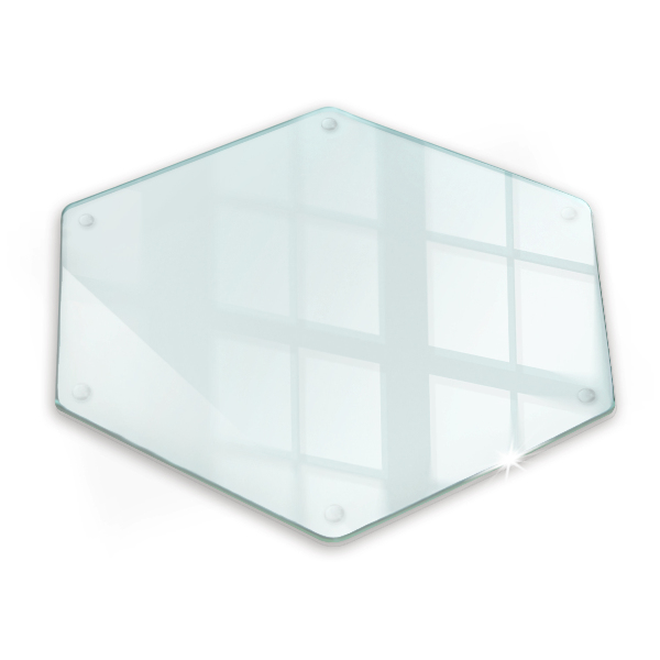 Sklenená doska do kuchyne heksagonalna transparentné