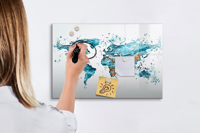 Kresliaca magnetická tabuľa Vodná mapa sveta