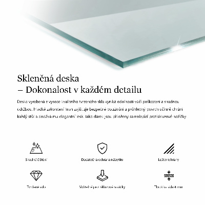 Obdĺžniková doska stola priehľadná