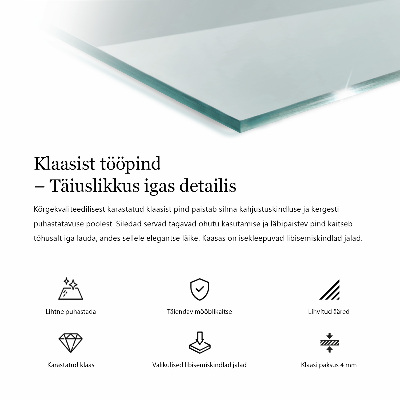 Obdĺžniková doska stola priehľadná