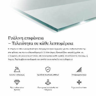 Obdĺžniková doska stola priehľadná