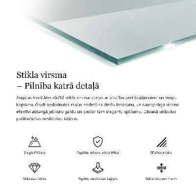 Obdĺžniková doska stola priehľadná