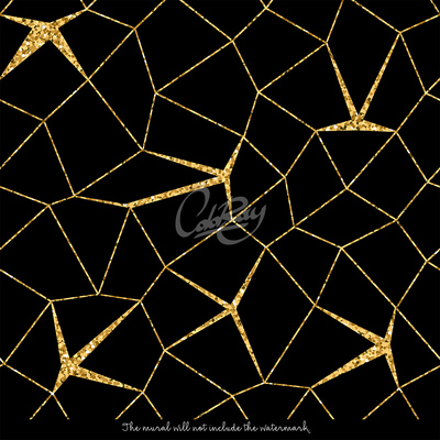 Fototapeta Zlatá mozaika v čiernej farbe