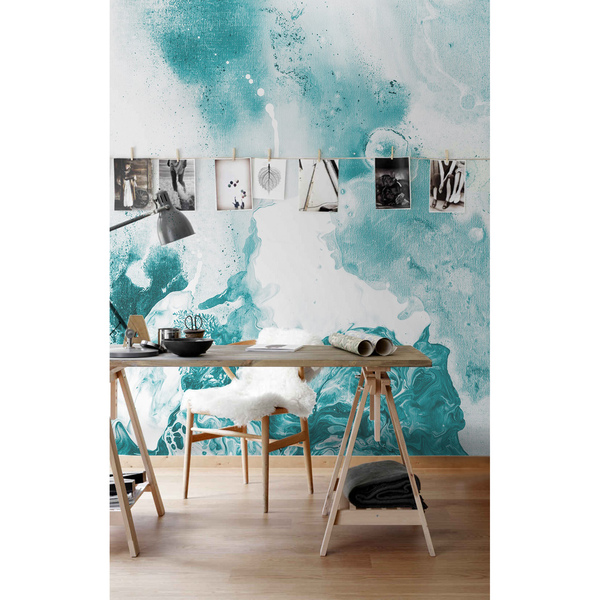 Fototapeta Mramor maľovaný v modrej palmy