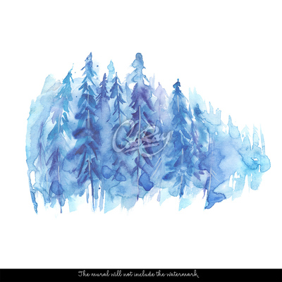 Fototapeta Modrá farba v hmlistom lese