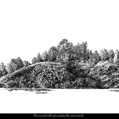 Fototapeta Ručne maľovaný les na skale