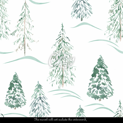 Fototapeta Vianočný strom v akvarelu