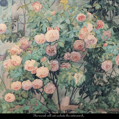 Fototapeta Okamih odpočíva v ružovej záhrade