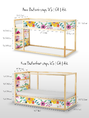 Nálepky Ikea Kura Bed Kvetina v živých farbách