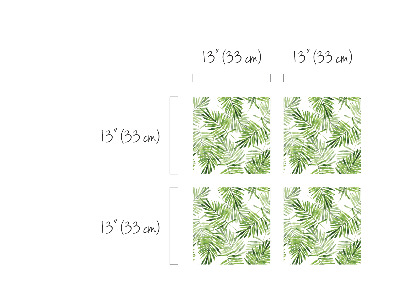 Nálepky Ikea Kallax Exotické zelené palmové listy