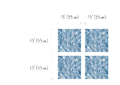 Nálepky Ikea Kallax Modré palmové listy