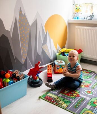 Samolepky na stenu Západ slnka v horách