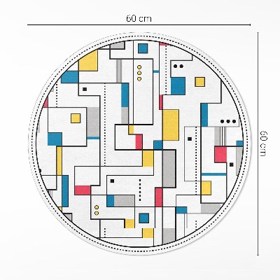 Okrúhly vinylový koberec Farebná abstrakcia línií