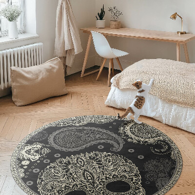 Okrúhly vinylový koberec Dekoratívna lebka