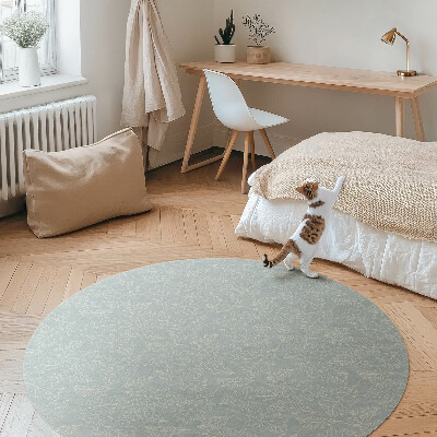 Okrúhly vinylový koberec Jemné listy orecha boho štýl
