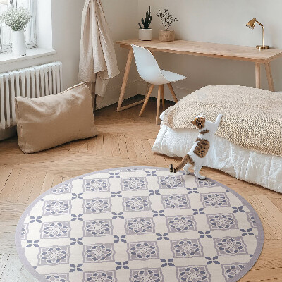 Okrúhly vinylový koberec Ozdobné dlaždice elegantný vzor