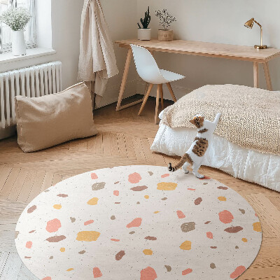 Okrúhly vinylový koberec Pastelový gres kamenná doska