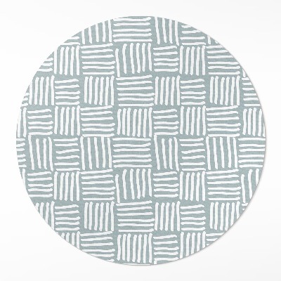 Okrúhly vinylový koberec Boho pletený vzor minimalistický