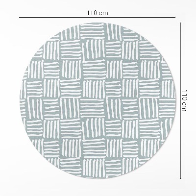 Okrúhly vinylový koberec Boho pletený vzor minimalistický