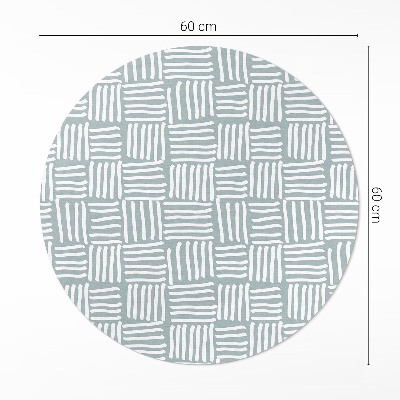Okrúhly vinylový koberec Boho pletený vzor minimalistický