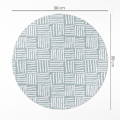 Okrúhly vinylový koberec Boho pletený vzor minimalistický