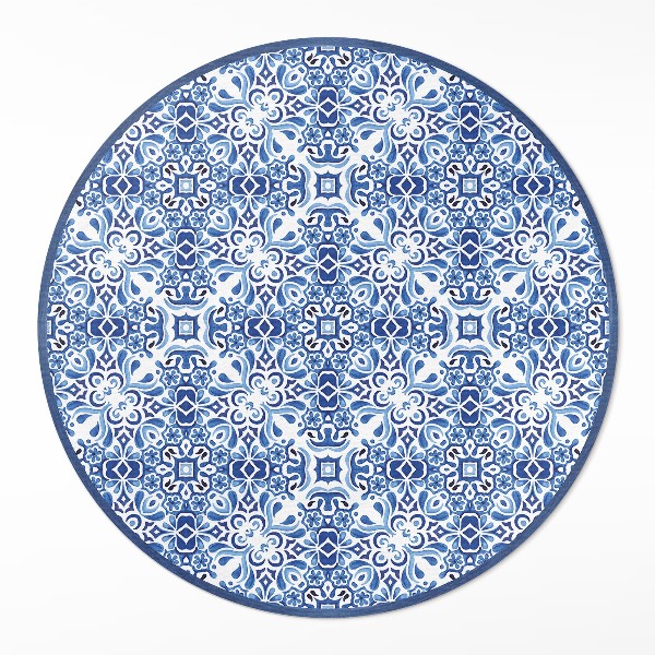 Okrúhly vinylový koberec Portugalské ornamentálne dlaždice