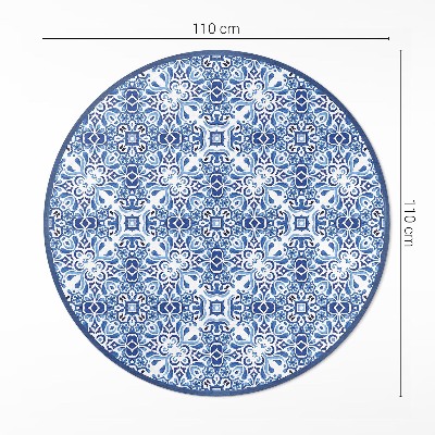 Okrúhly vinylový koberec Portugalské ornamentálne dlaždice