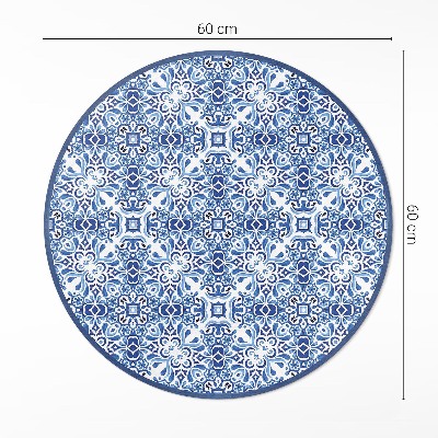 Okrúhly vinylový koberec Portugalské ornamentálne dlaždice