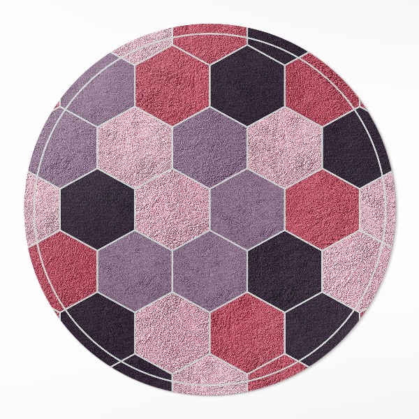 Okrúhly vinylový koberec Dlaždice hexagóny imitácia plyšu