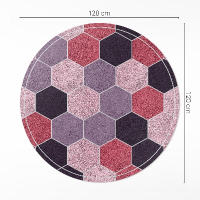 Okrúhly vinylový koberec Dlaždice hexagóny imitácia plyšu