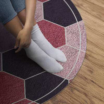Okrúhly vinylový koberec Dlaždice hexagóny imitácia plyšu