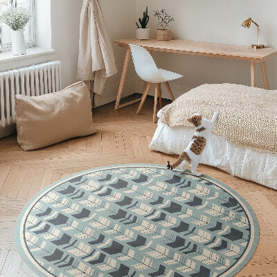 Okrúhly vinylový koberec Boho šípky indiánsky vzor
