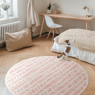 Okrúhly vinylový koberec Indiánsky vzor pastelový boho