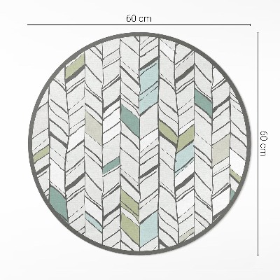 Okrúhly vinylový koberec Abstrakcia ilustrácia rybia kosť štýl indiánsky