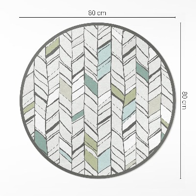 Okrúhly vinylový koberec Abstrakcia ilustrácia rybia kosť štýl indiánsky