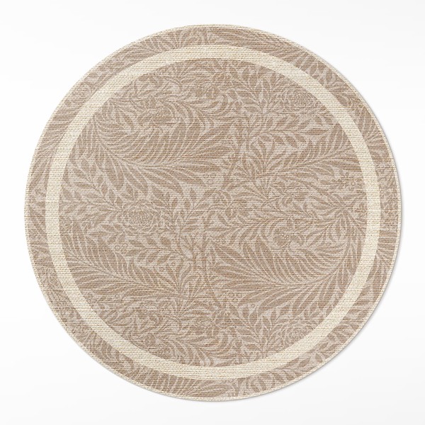 Okrúhly vinylový koberec Vintage boho listy a vetvičky