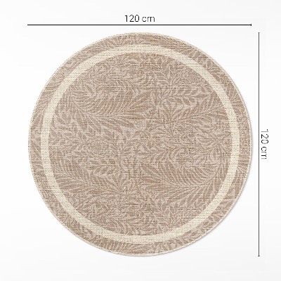 Okrúhly vinylový koberec Vintage boho listy a vetvičky
