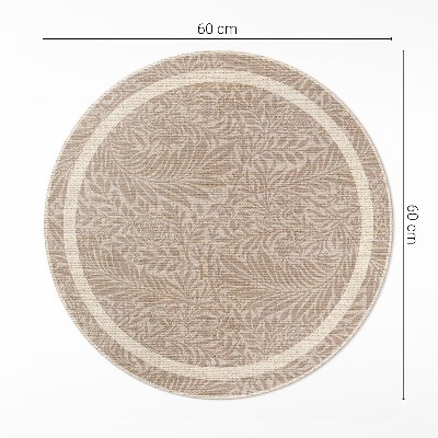 Okrúhly vinylový koberec Vintage boho listy a vetvičky
