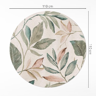 Okrúhly vinylový koberec Jemné listy boho