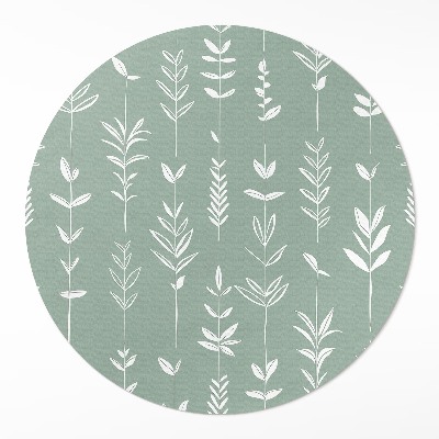 Okrúhly vinylový koberec Drobné rastliny boho jemné listy