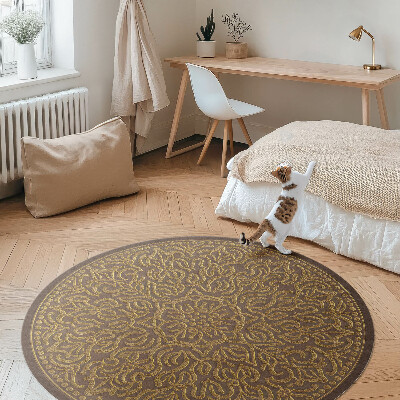 Okrúhly vinylový koberec Geometrická vzorka grafika ozdobného výšivky