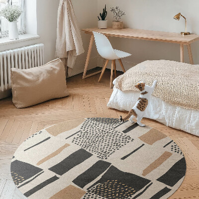 Okrúhly vinylový koberec Kompozícia škvŕn umelecký štýl boho