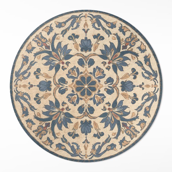 Okrúhly vinylový koberec Ornament v štýle rokoko mandala vintage