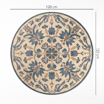 Okrúhly vinylový koberec Ornament v štýle rokoko mandala vintage