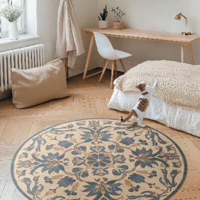 Okrúhly vinylový koberec Ornament v štýle rokoko mandala vintage