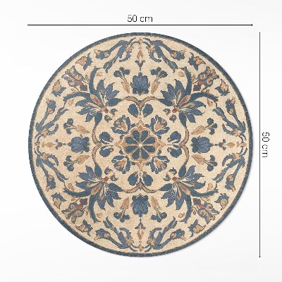 Okrúhly vinylový koberec Ornament v štýle rokoko mandala vintage