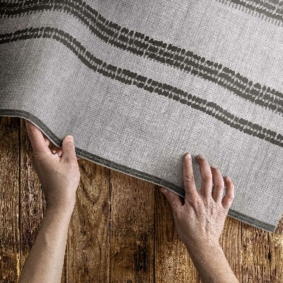 Vinylový koberec Sivý v líniách boho imitácia látky