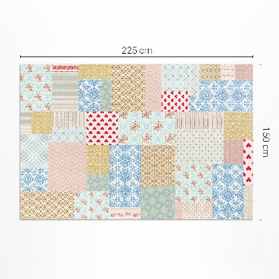 Vinylový koberec Patchwork rôzne kusy imitácia látky