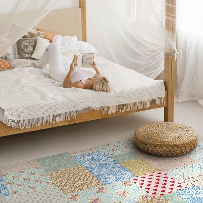 Vinylový koberec Patchwork rôzne kusy imitácia látky