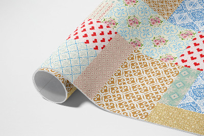 Vinylový koberec Patchwork rôzne kusy imitácia látky